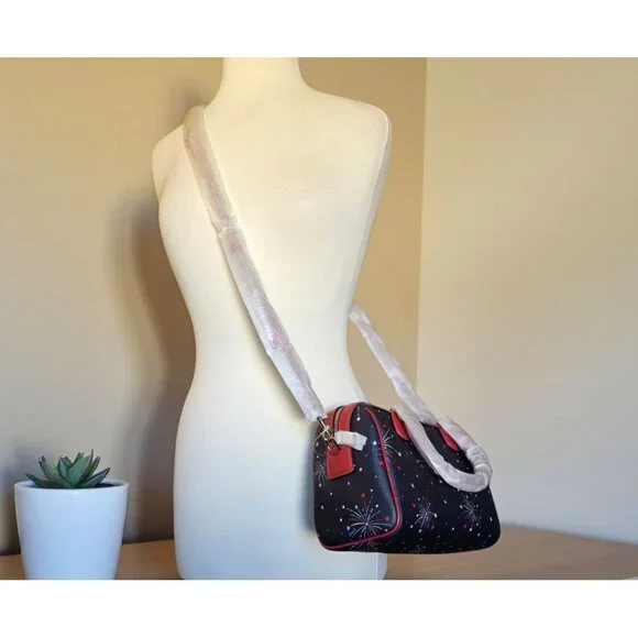 Coach Mini Bennett Satchel F73155 Fireworks SV/Navy Multi Red White Blue NWT - Picture 2 of 15